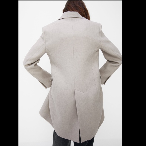 ZARA STONE MENSWEAR-STYLE COAT - SZ XS - Picture 4 of 9